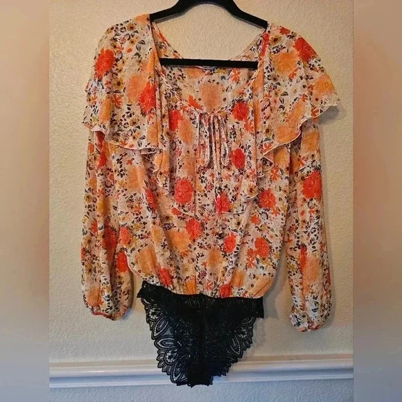 Intimately Free People Bodysuit Top Women’s Size XS Floral ~ Say It To Me - Picture 2 of 12